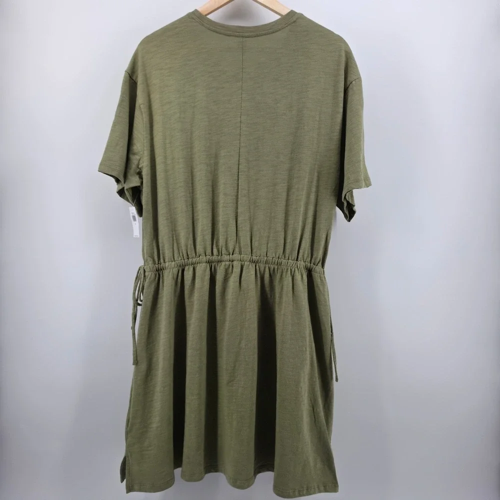 NEW Old Navy Womens Elastic Waist Saguaro Green Cotton T-Shirt Dress Size XL - Picture 2 of 13